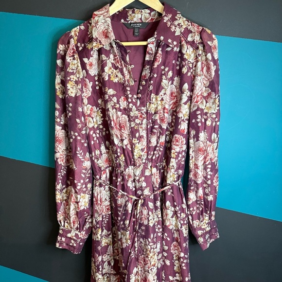 Ever New Purple Floral Long Sleeve Dress - Picture 6 of 14